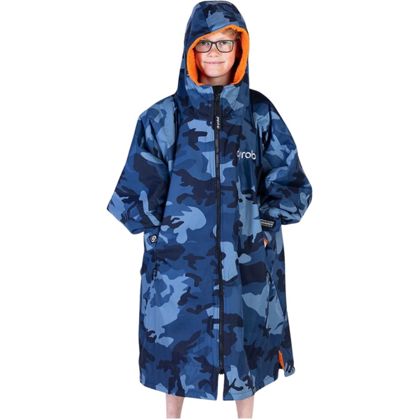 Dryrobe Advance Junior Long Sleeve Changing Robe V3KSLSDA - Blue Camo / Orange